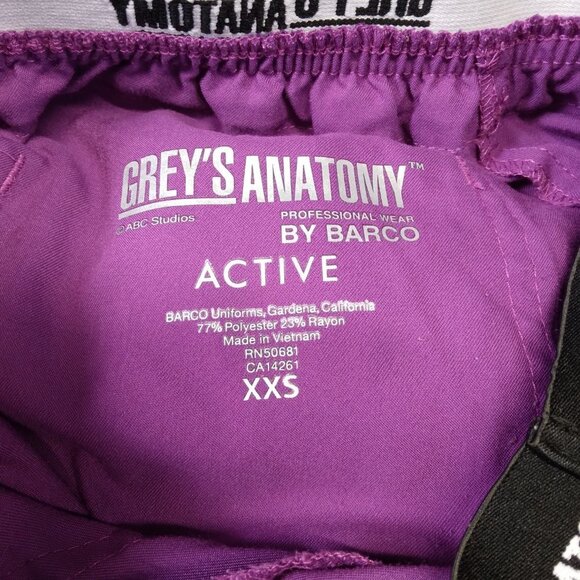 Grey’s Anatomy Active Elastic Waist Scrub Pants Size XXS - Picture 10 of 10